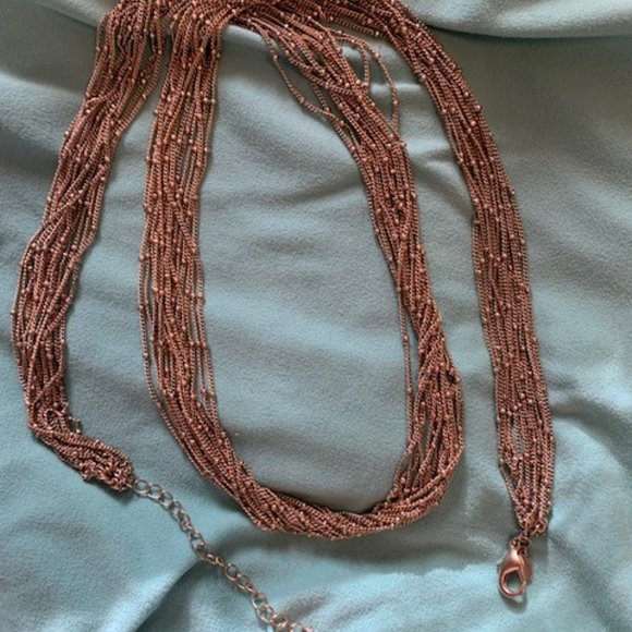 Premier Designs #20239 Matte Gold BREATHTAKING 15-Strand Necklace , 30" long NIB - Picture 2 of 10